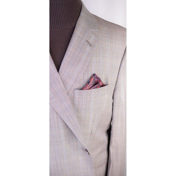 Jos A Bank Blazer Sz 46L Houndstooth Sports Coat Suit Jacket Wool 2 Button EUC - Picture 4 of 14